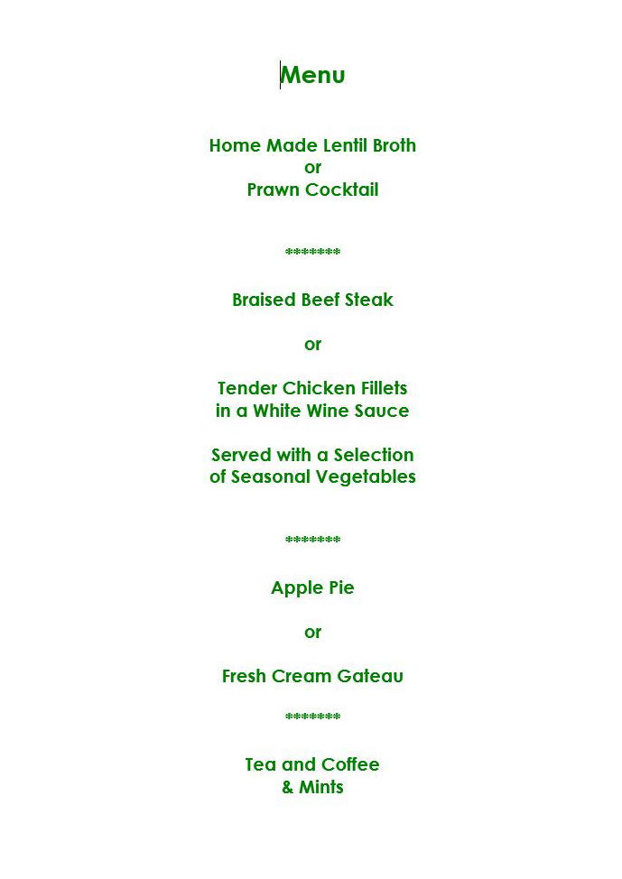 2015 Dinner Programme