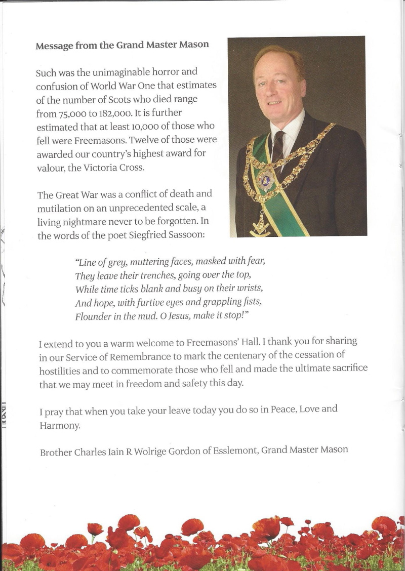 Grand Lodge Order of Service